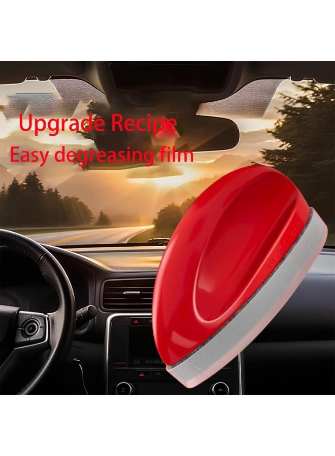 فرشاة تنظيف زجاج السيارات متعددة الأغراض - أداة إزالة طبقة الزيت مع زجاجة رذاذ رغوي قابلة لإعادة الاستخدام ووسادة تنظيف مضادة للضباب لنوافذ السيارة الشفافة - Image 5